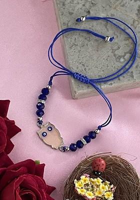 Owl Enamel Evil Eye Rakhi