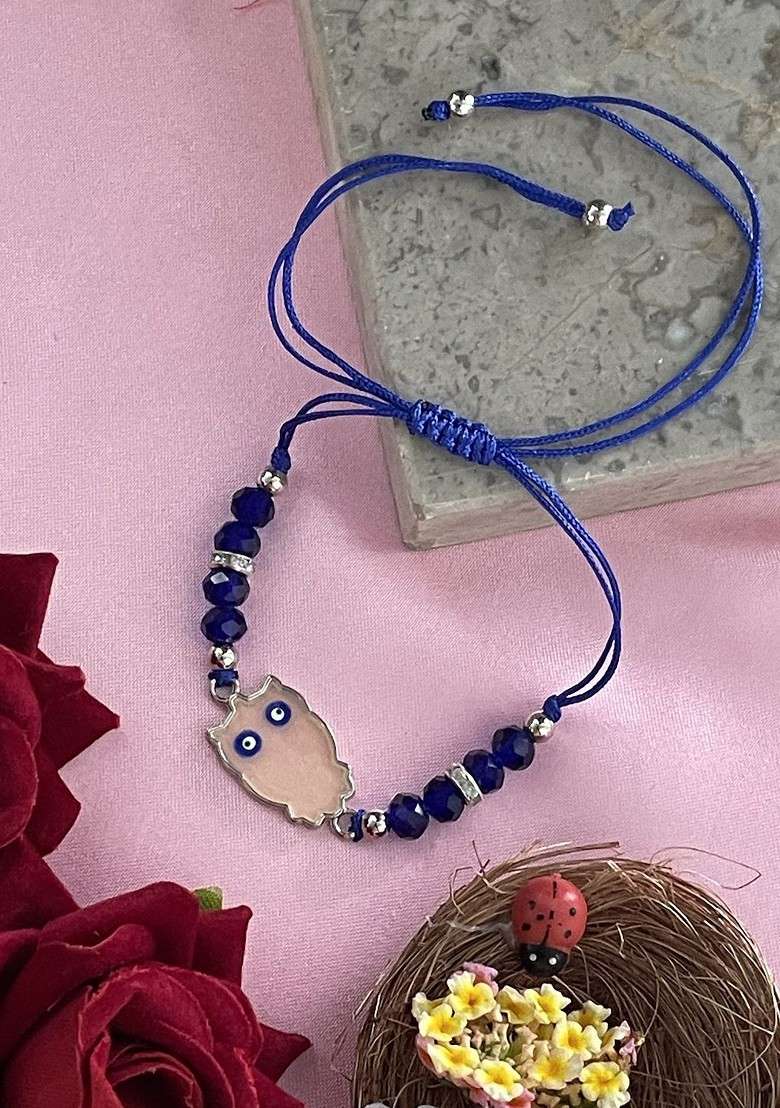 Owl Enamel Evil Eye Rakhi - Indya