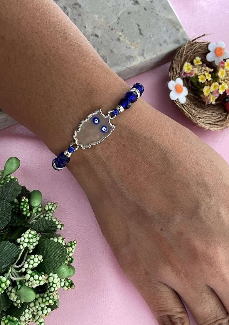 Owl Enamel Evil Eye Rakhi - Indya