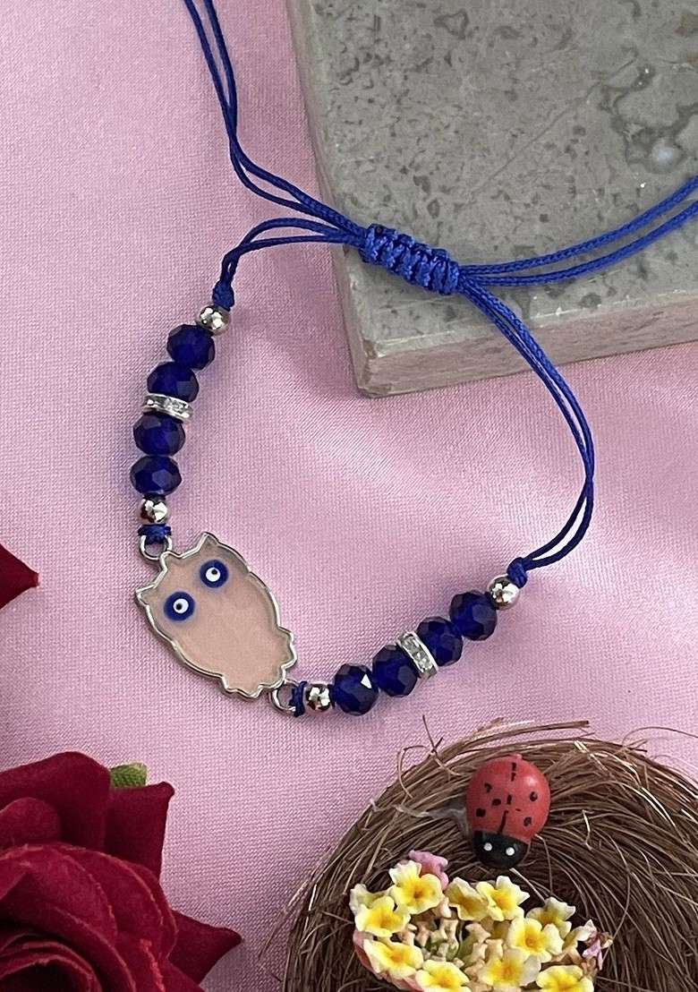 Owl Enamel Evil Eye Rakhi - Indya