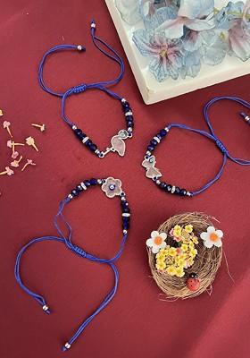 Set Of 3 Beaded Evil Eye Thread Rakhi