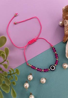 Evil Eye Beaded Bracelet Rakhi With Roli Chawal