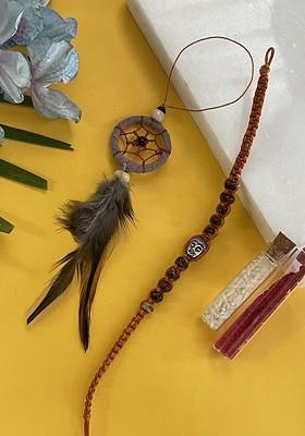 Set Of 2 Buddha Dreamcatcher Lumba And Thread Rakhis