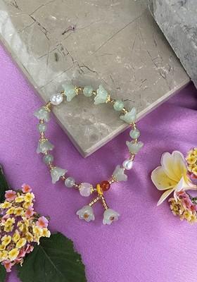 Flower/Jade Stone Studded Latkan Elasticated Rakhi