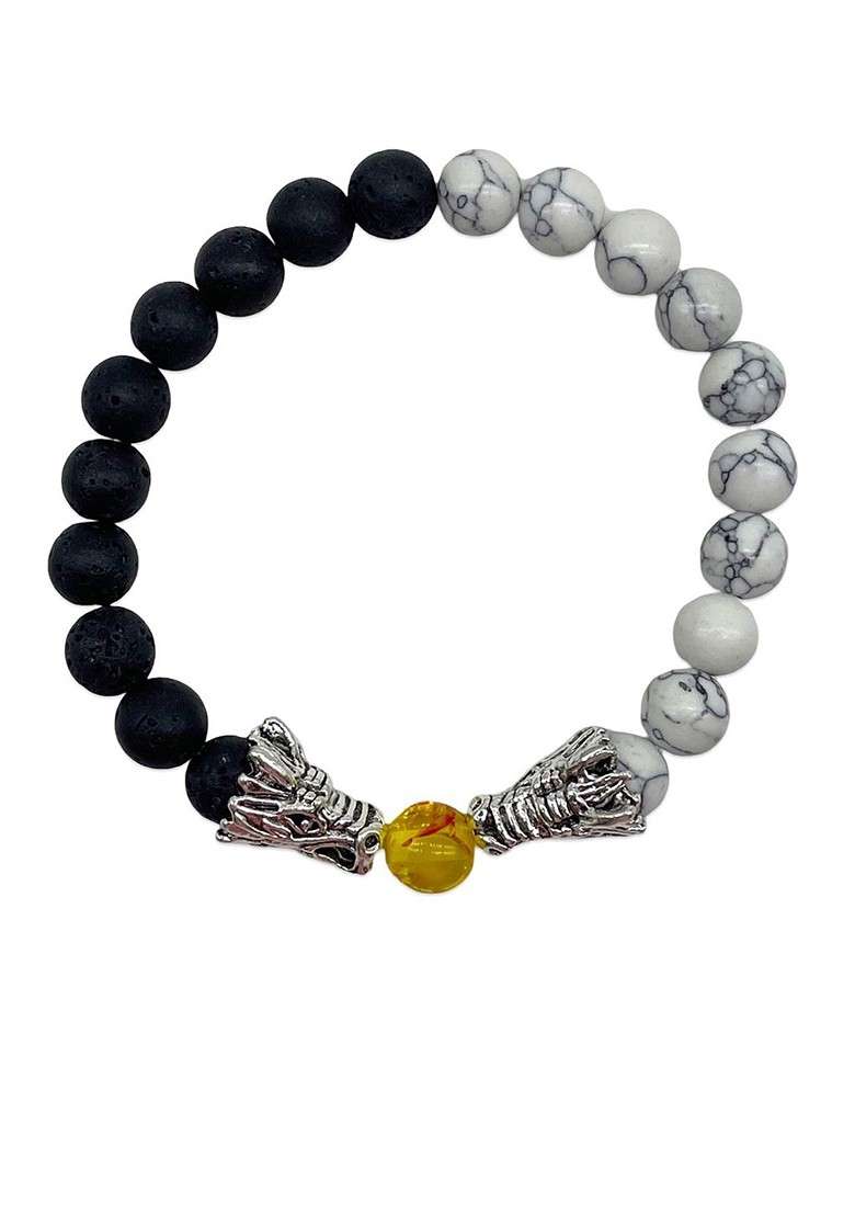 Flower Charm And Beaded Elasticated Rakhi - Indya