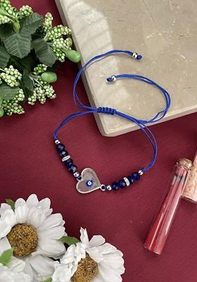 Heart Enamel Evil Eye Wraparound Rakhi