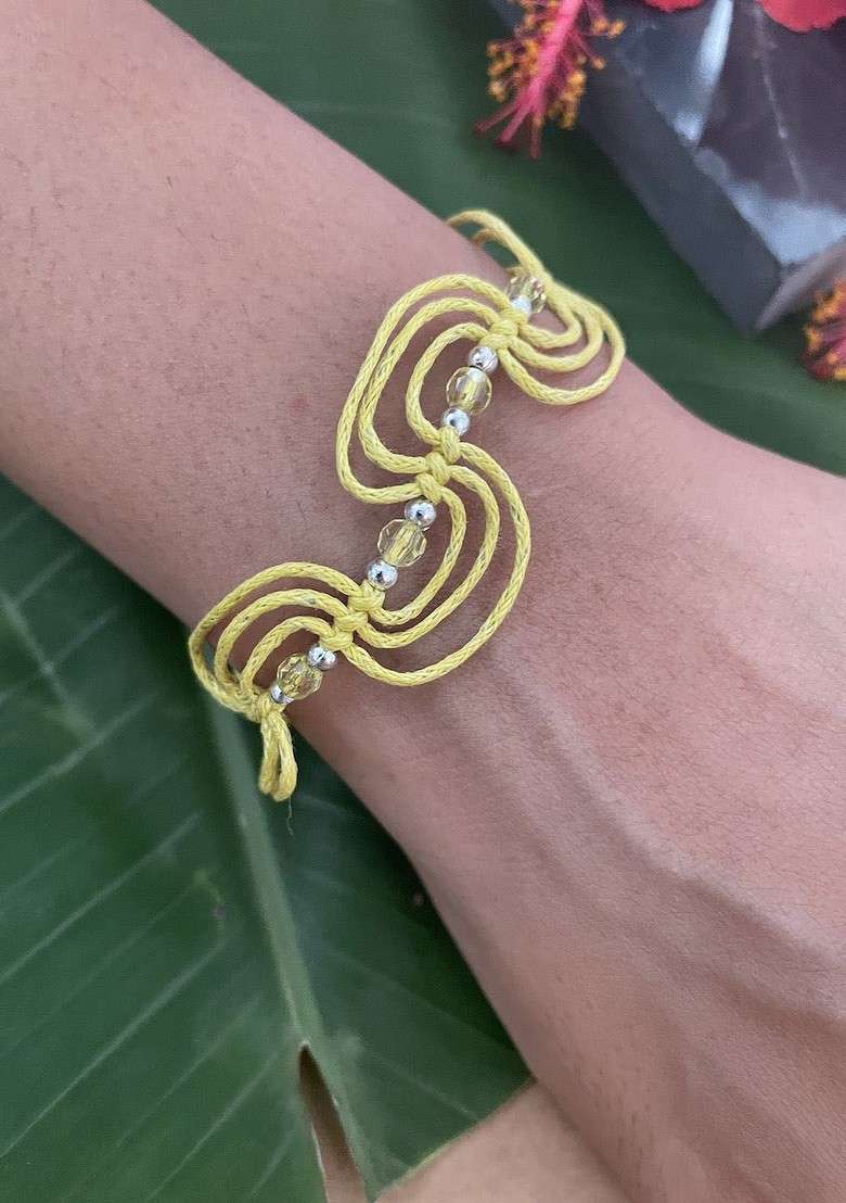 Set Of 2 Beaded And Tortoise Thread Rakhis - Indya