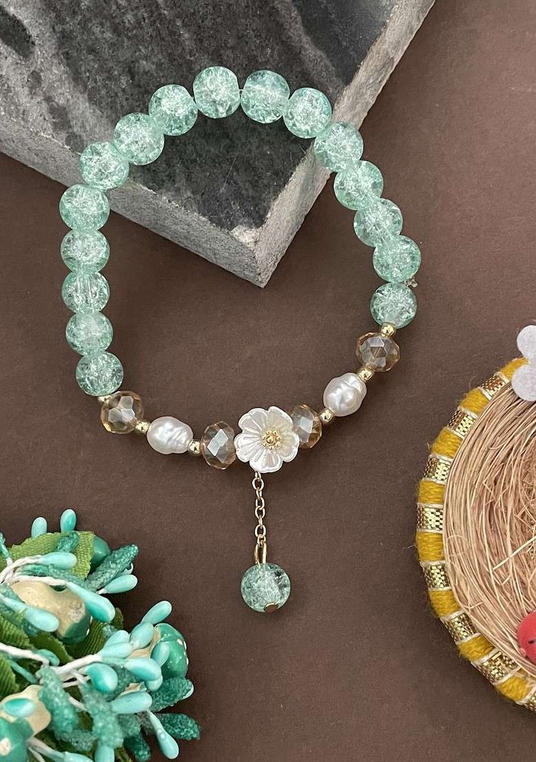 Elasticated Stone And Beaded Rakhi - Indya