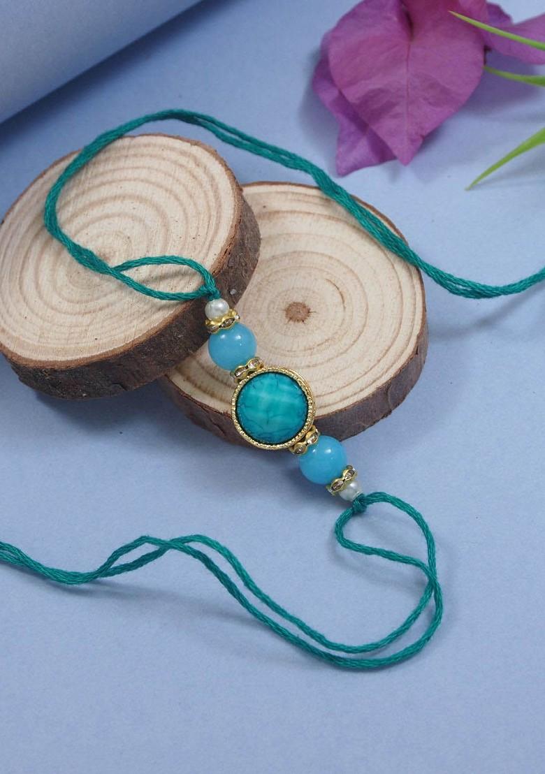 Designer Pearl Beaded Bhaiya Rakhi - Indya