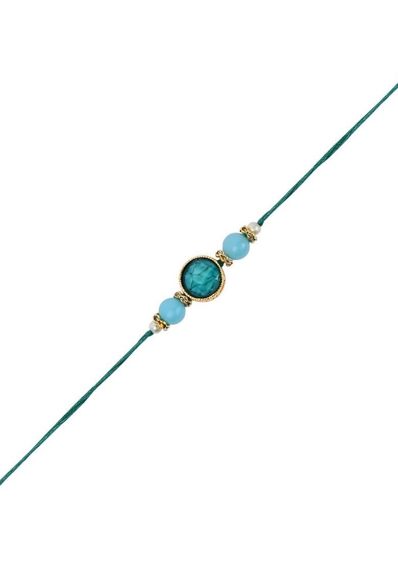 Designer Pearl Beaded Bhaiya Rakhi - Indya