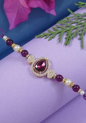 Designer Kundan And Pearl Bhaiya Rakhi