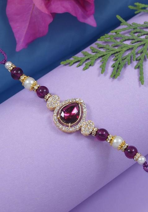 Designer Kundan And Pearl Bhaiya Rakhi