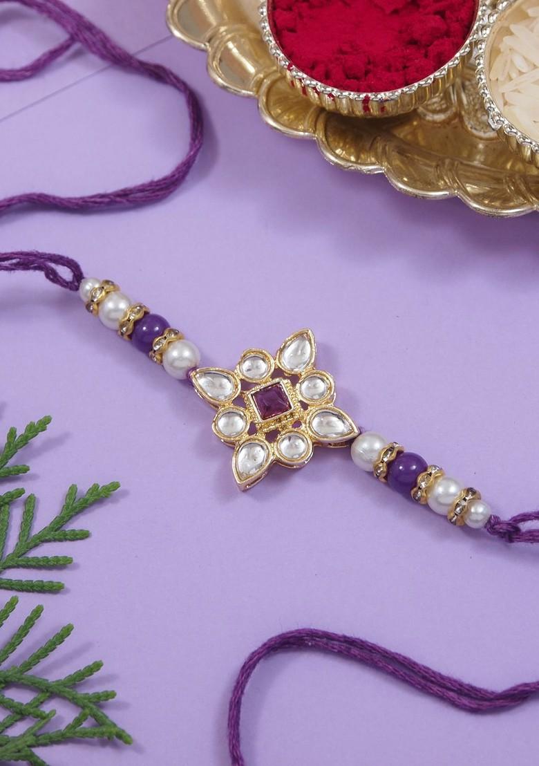 Designer Kundan Pearl Rakhi