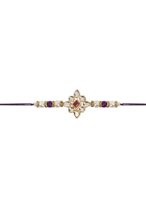 Designer Kundan Pearl Rakhi