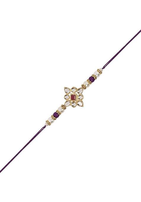 Designer Kundan Pearl Rakhi