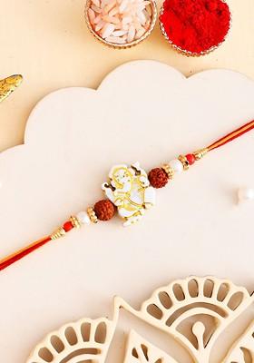 Men Lord Ganesha Thread Rakhi With Roli Chawal