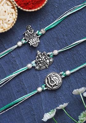 Unisex Set Of 3 Lord Shiva And Ganesha Rakhi