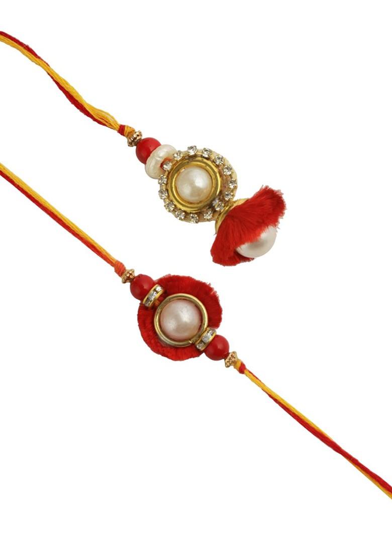 Bhaiya Bhabhi Thread Rakhi With Roli Chawal And Greetings Card - Indya