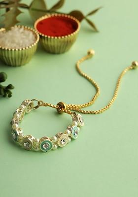 Stone Studded Bracelet Wraparound Rakhi