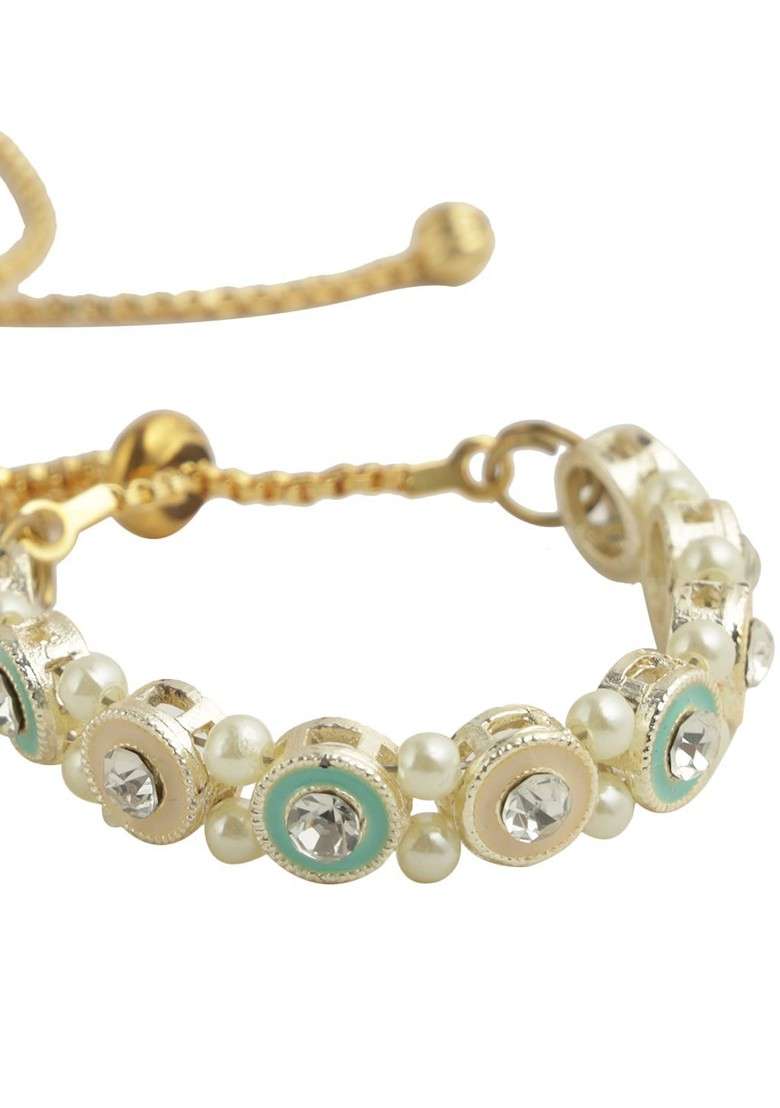 Stone Studded Bracelet Wraparound Rakhi - Indya