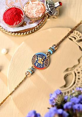 Elegant Enameled And Embellished Thread Rakhi