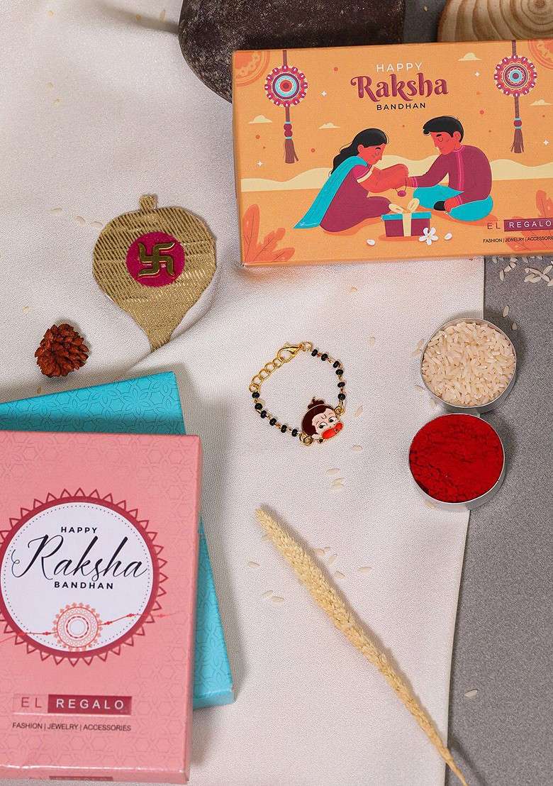 Kids Beaded And Enamelled Chota Bheem Rakhi With Roli And Chawal - Indya