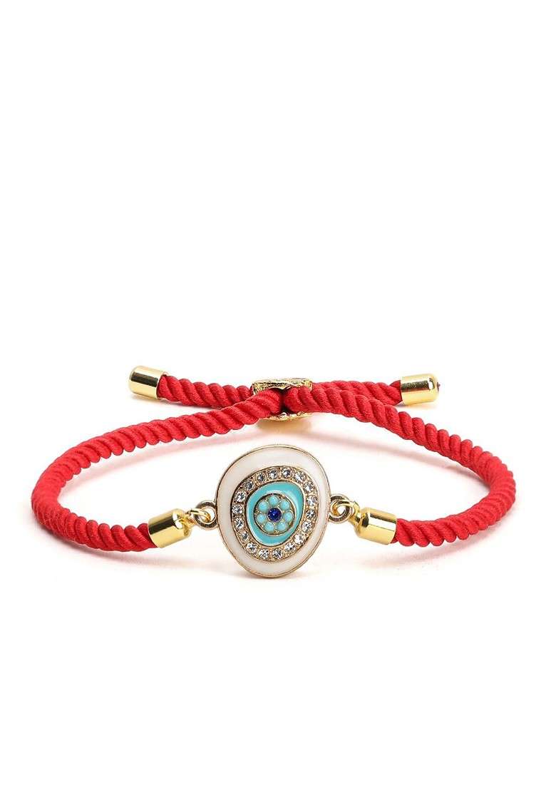Bhaiya Bhabhi Set Of 2 Evil Eye Rakhi Combo With Roli Chawal - Indya