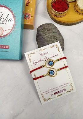 Bhaiya Bhabhi 2 Pcs Evil Eye Rakhi With Roli Chawal And Card