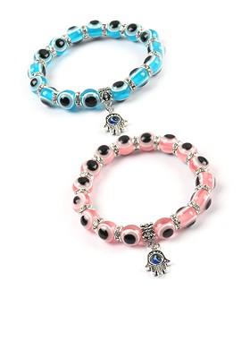 Bhaiya Bhabhi Set Of 2 Evil Eye Charm Rakhi Combo