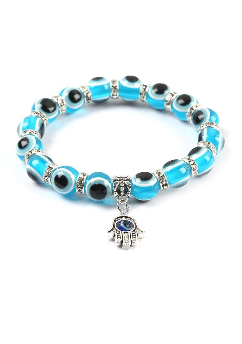 Bhaiya Bhabhi Set Of 2 Evil Eye Charm Rakhi Combo - Indya