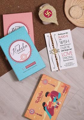 Om Charm Rakhi With Roli And Chawal And Card