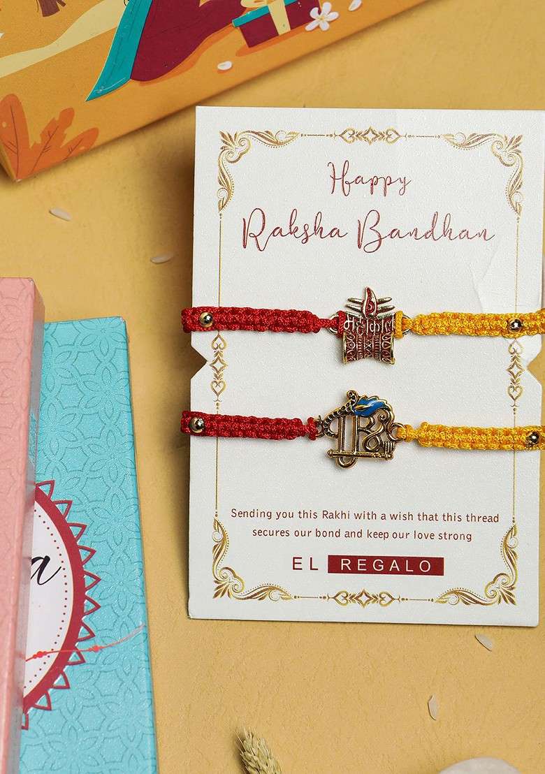 Unisex Set Of 2 Charm Detail Rakhi - Indya