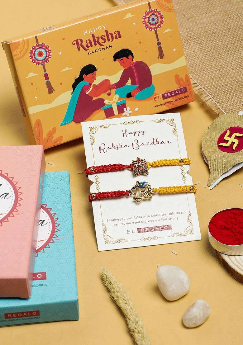Unisex Set Of 2 Charm Detail Rakhi - Indya