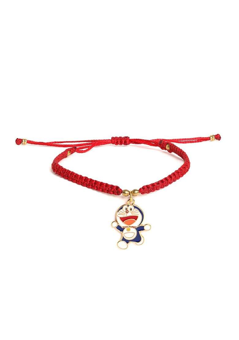 Kids Set Of 2 Charm Detail Rakhis With Roli And Chawal - Indya