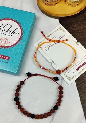 Bhaiya Bhabhi Set Of 2 Wraparound Rakhi Combo
