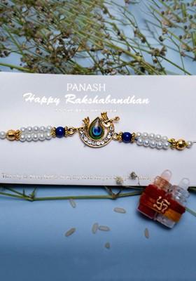 Gold Plated Krishna Flute Shaped Thread Rakhi