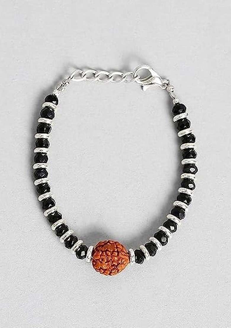 Boys Rudraksha Charm Rakhi With Roli Chawal - Indya