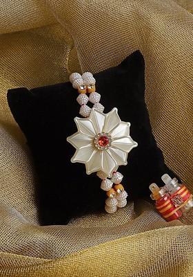 Gold Plated Stone Studded And Beaded Rakhi With Roli Chawal