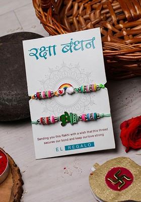 Set Of 2 Beaded Wraparound Rakhis