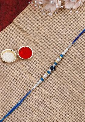 Set Of 2 Bhaiya Bhabhi Rakhi With Roli Chawal Greeting Card Pooja Thali