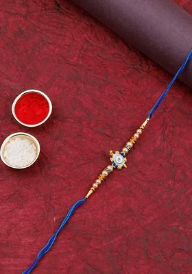 Unisex Set Of 2 Bhaiya Bhabhi Rakhi With Card And Roli Chawal