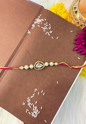 Kundan Studded And Beaded Rakhi
