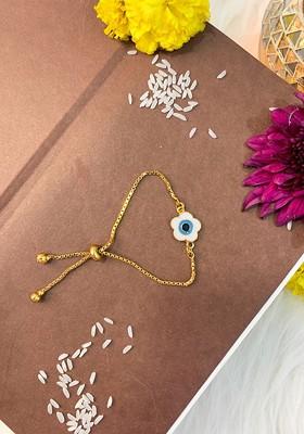 Women Floral Enamel Evil Eye Hanging Lumba Rakhi