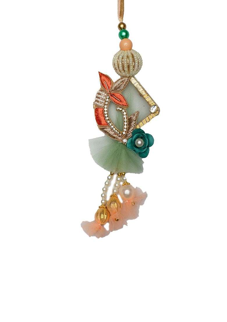 Unisex Set Of 2 Floral Shaped Rakhi With Roli Chawal - Indya