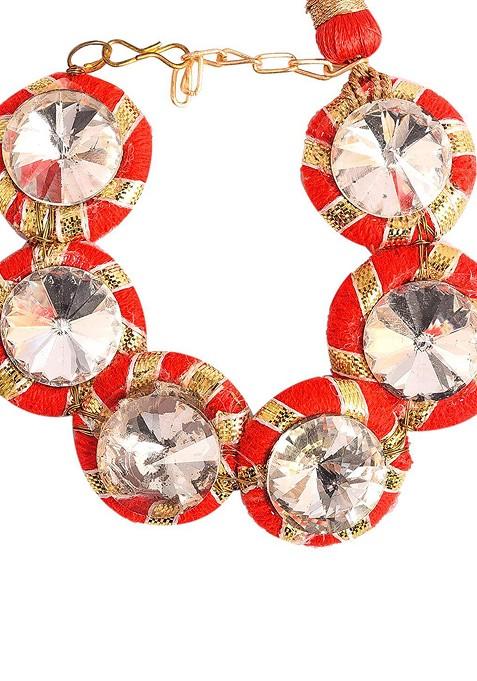 Women Ad Studded Traditional Lumba Rakhi