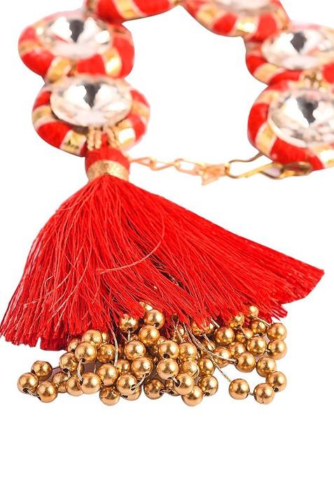 Women Ad Studded Traditional Lumba Rakhi