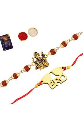 Men Set Of Beaded Rakhi Gift Set
