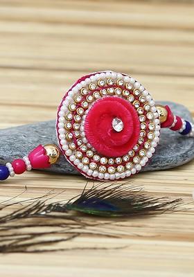 Stone Studded And Beaded Designer Rakhi