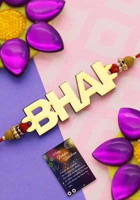 Unisex Set Of 2 Charm Rakhis With Roli Chawal 1 Greeting Card And Pooja Thali