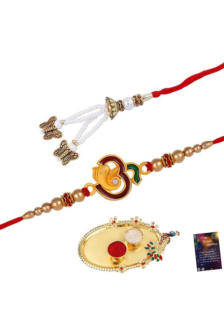 Set Of 2 Bhaiya Bhabhi Rakhi Gift Set - Indya